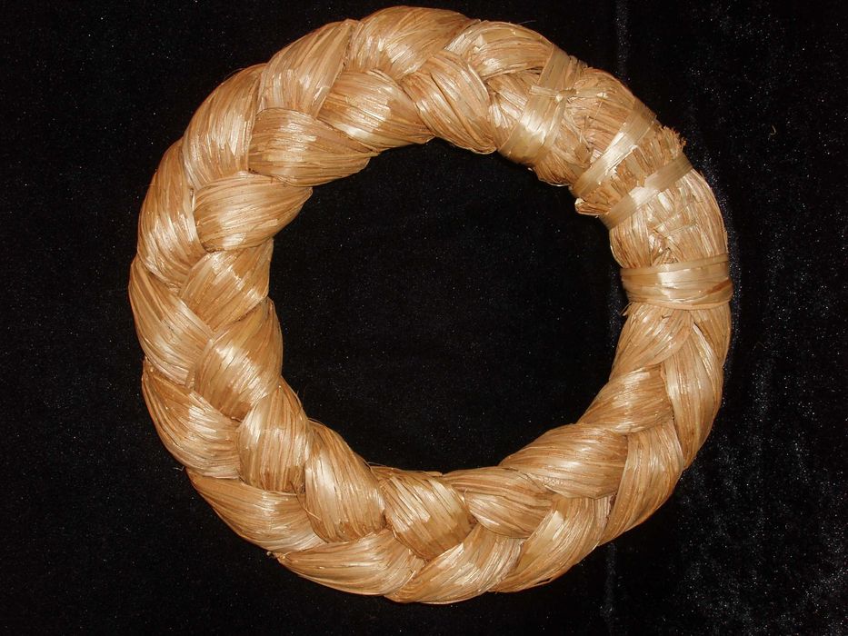 Венок плетёный соломенный, декор головы/интерьера Ручная работа. 31 см