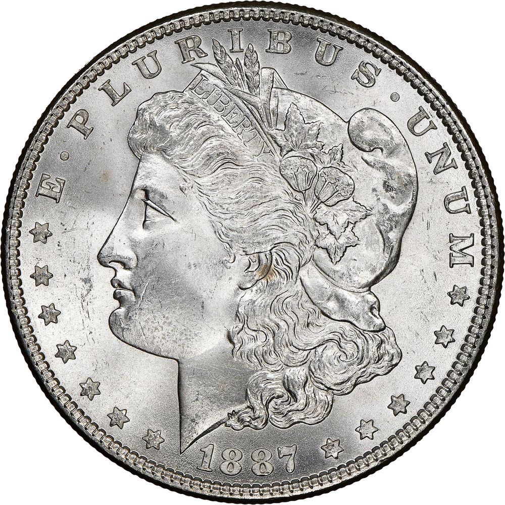 Монета Моргана 1887р. Оригінал, срібло