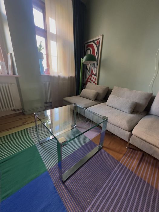 stół kawowy, stolik, szkło stal Model 1022 Peter Draenert, Vintage