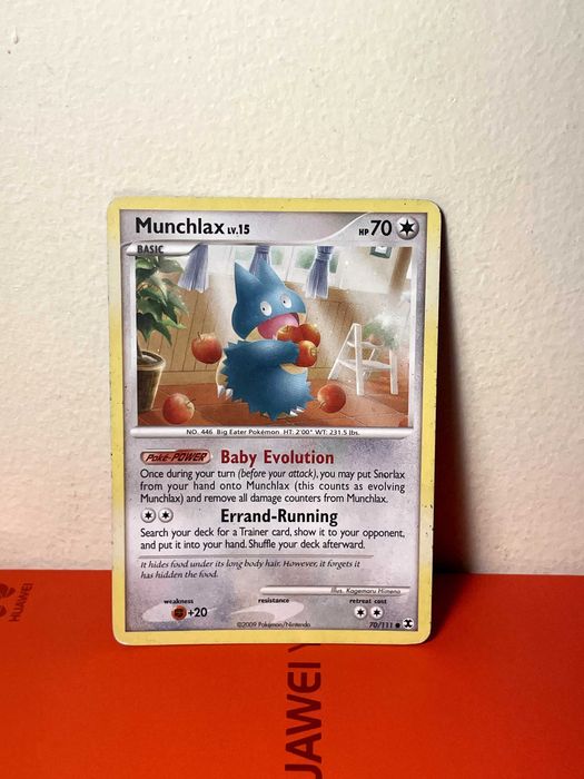 Carta Pokémon Munchlax Lv.15 (70/111) Rising Rivals TCG