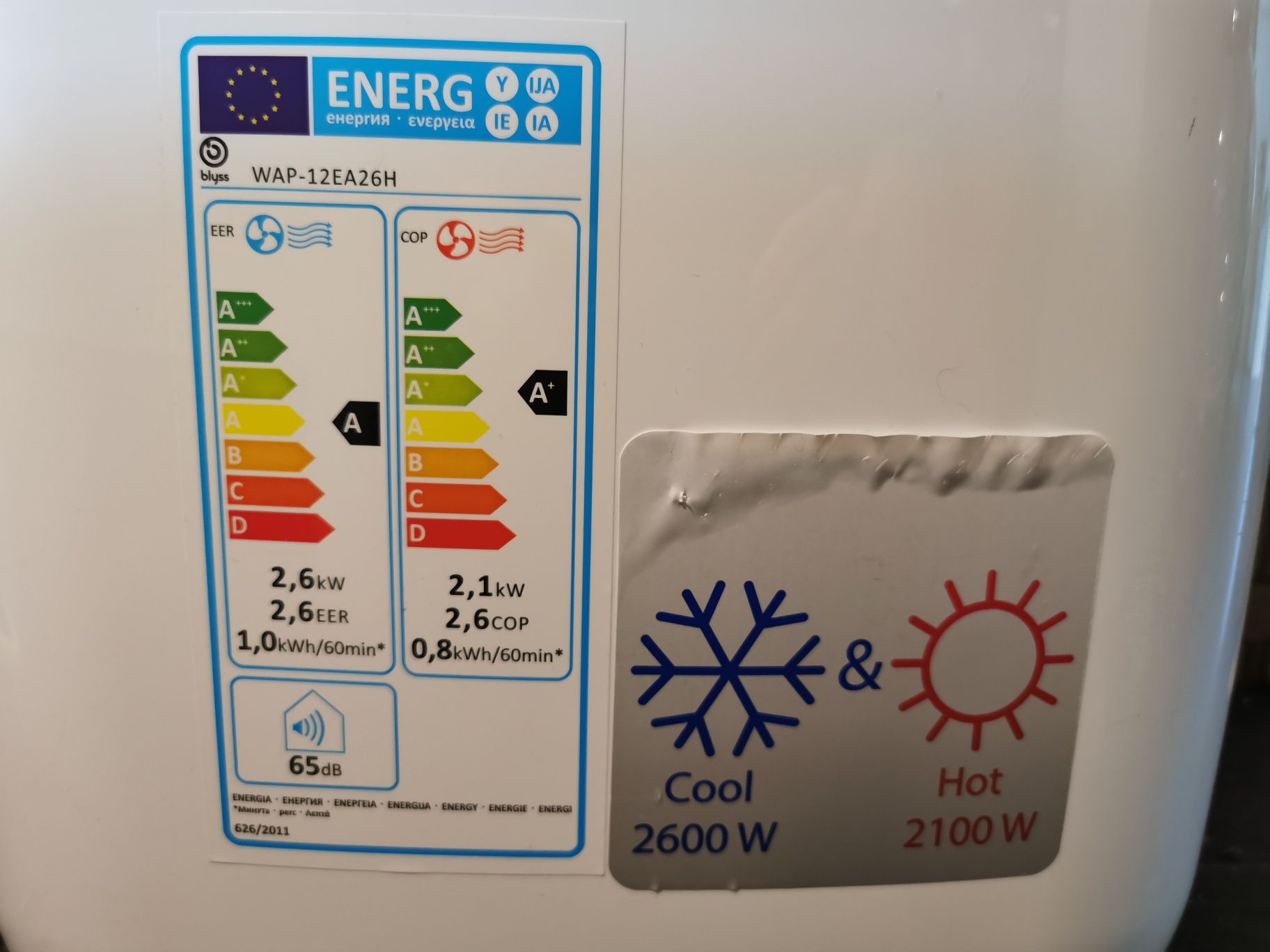 Klimatyzator przenośny blyss chłodzenie grzanie 2,6kW