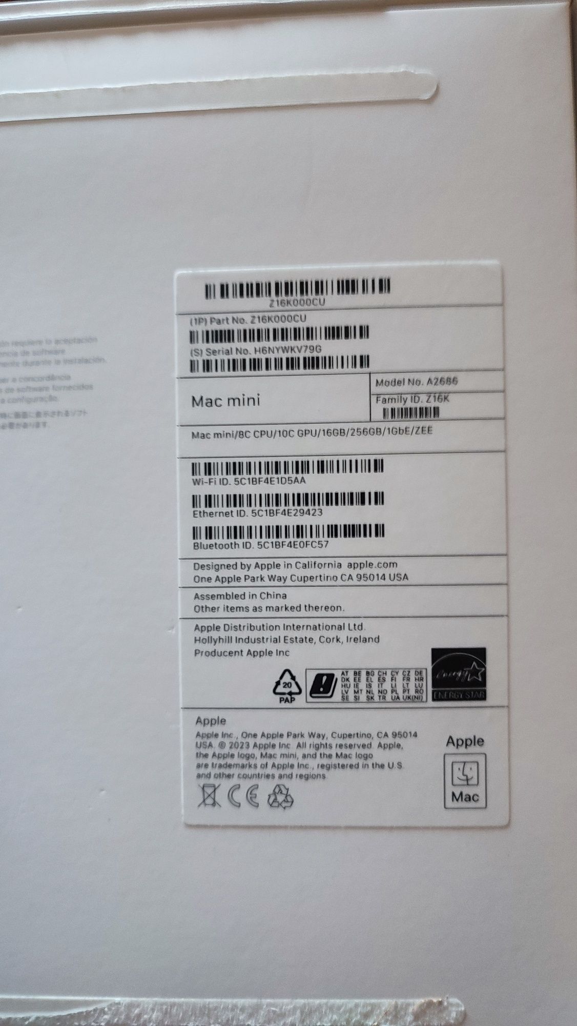 Mac mini M2 8C CPU 10C GPU 16/256