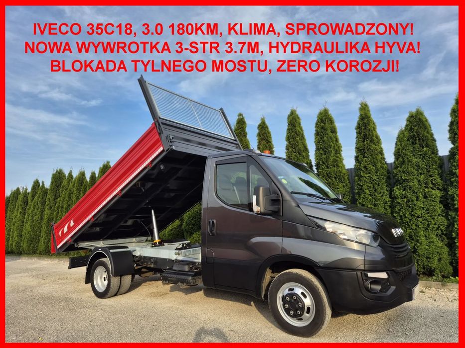 Iveco 35C18 3.0 180KM  Wywrotka 3-stronna, Kiper 3.7m, Klima, Blokada mostu, Sprowadzony!