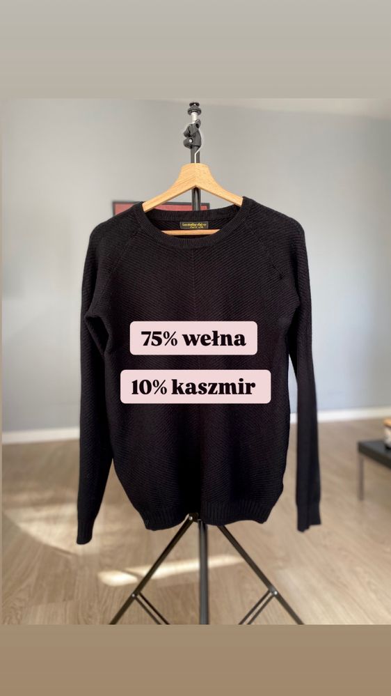 Sweter jesień zima wełna kaszmir