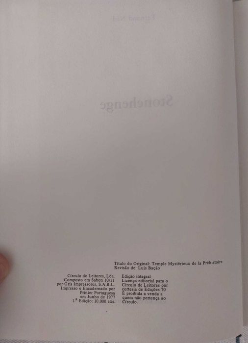 Livro: Stonehenge - Fernand Niel