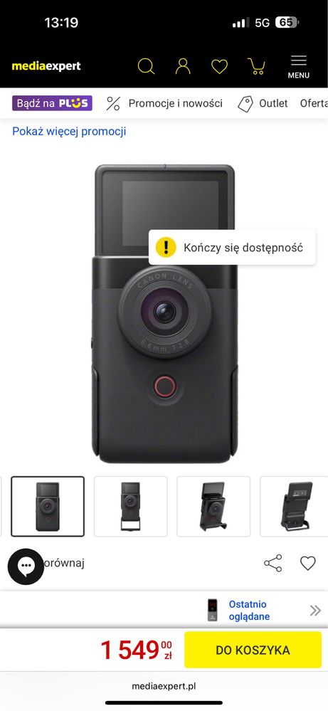Kamera CANON PowerShot V10 Vlogging Kit EU26 Czarny