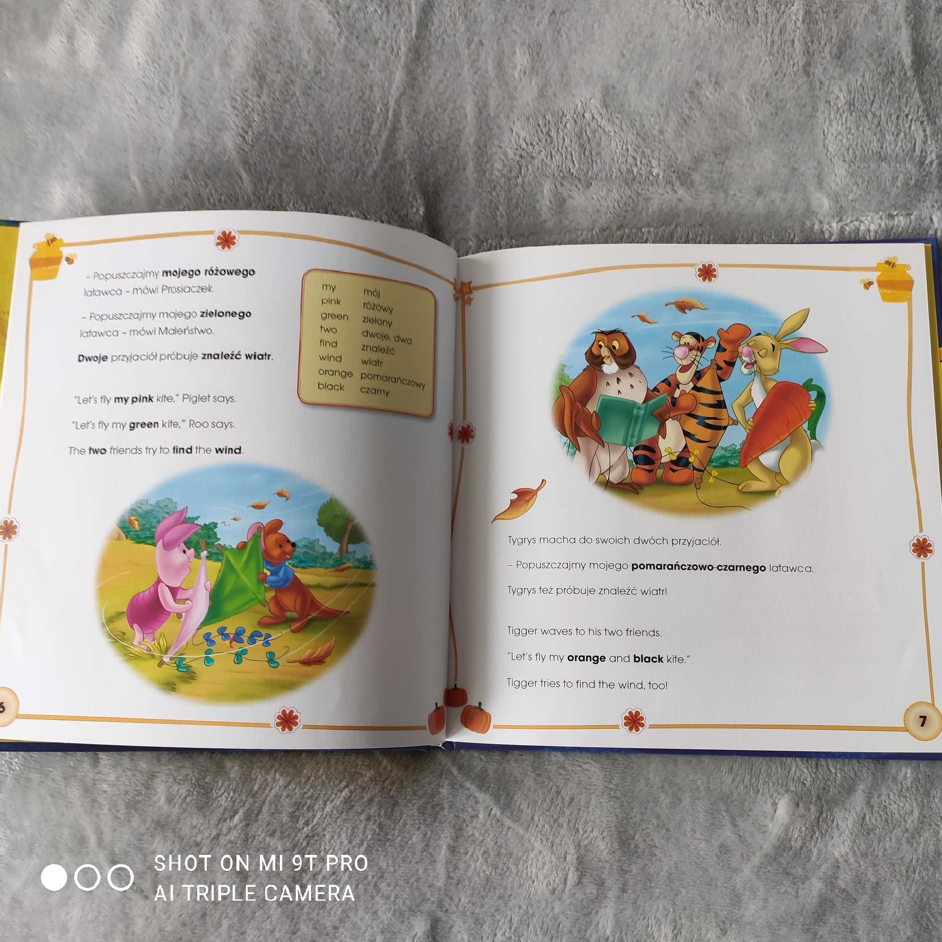 Kolekcja książeczek Disney po angielsku 7szt+CD+2 duże maskotki+naklej