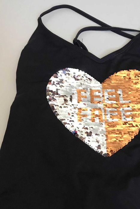 Jednoczęściowy czarny strój kąpielowy z cekinami 36 S OVS