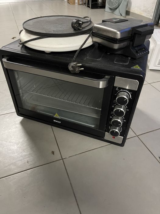 Forno + maquina de crepes e waffle