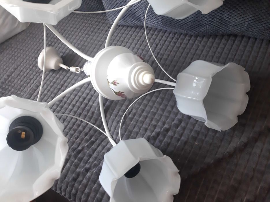 Żyrandol Stary prl porcelanowy