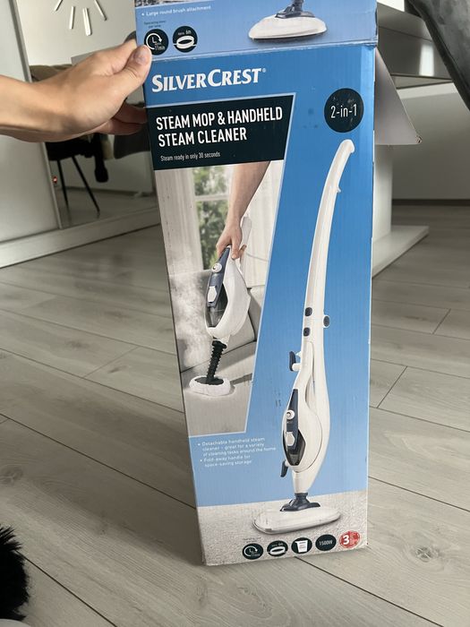 Mop parowy 2w1 Silver crest Lidl biały parownica