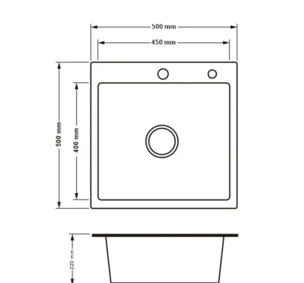 Мойка кухонная Lidz 50*50(см) в черном PVD + смеситель +дозатор+коврик