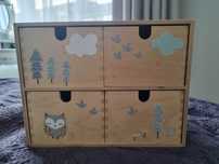 Minikomoda drewniana, szafeczka pokój dziecięcy, skandynawska, ikea