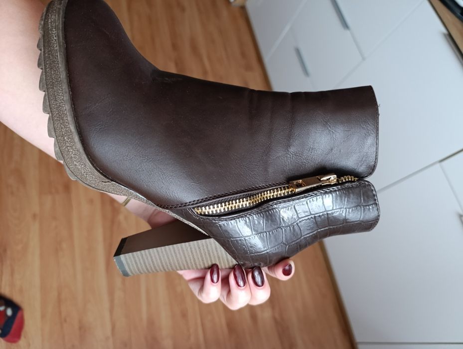 Kozaki botki brązowe 37