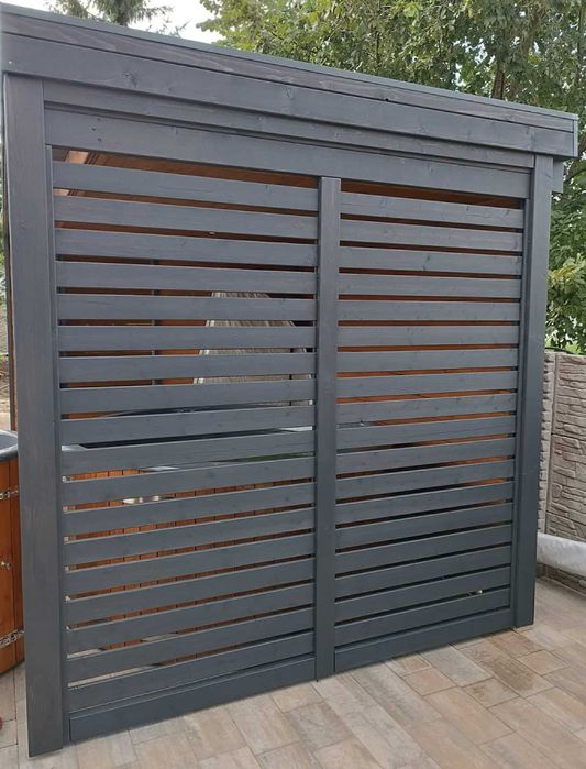 Sauna ogrodowa z miejscem na balie, sauna zewnętrzna