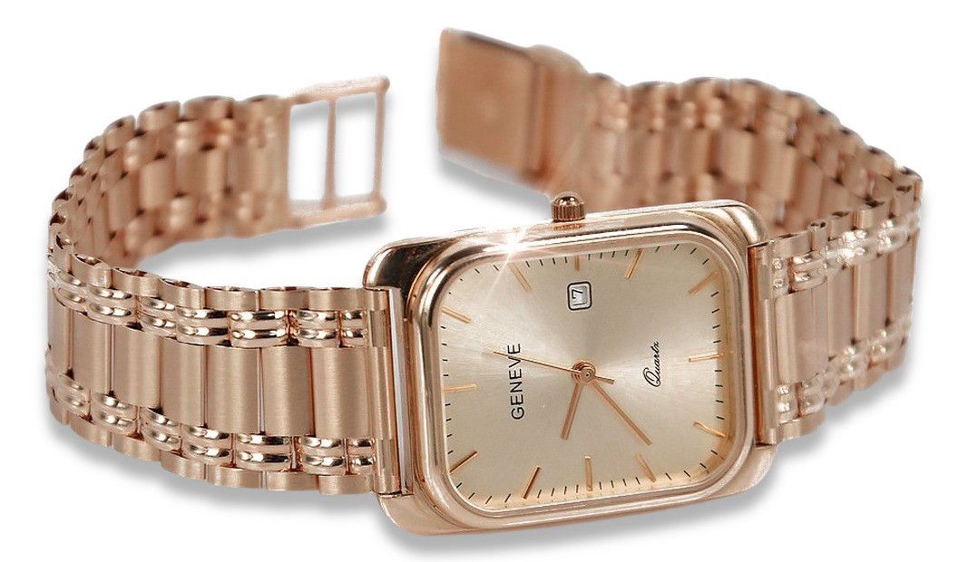 Męski zegarek z czerwonego złota 14k 585 Geneve mw001r&mbw009r Warszaw