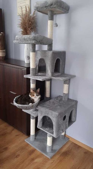 •PIĘKNY NOWY• Drapak Wysoki 180cm Domek Budka Legowisko