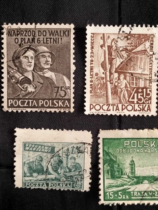 Znaczki Polska, Plan 6-letni, Warszawa, 1950, 1951, 1952