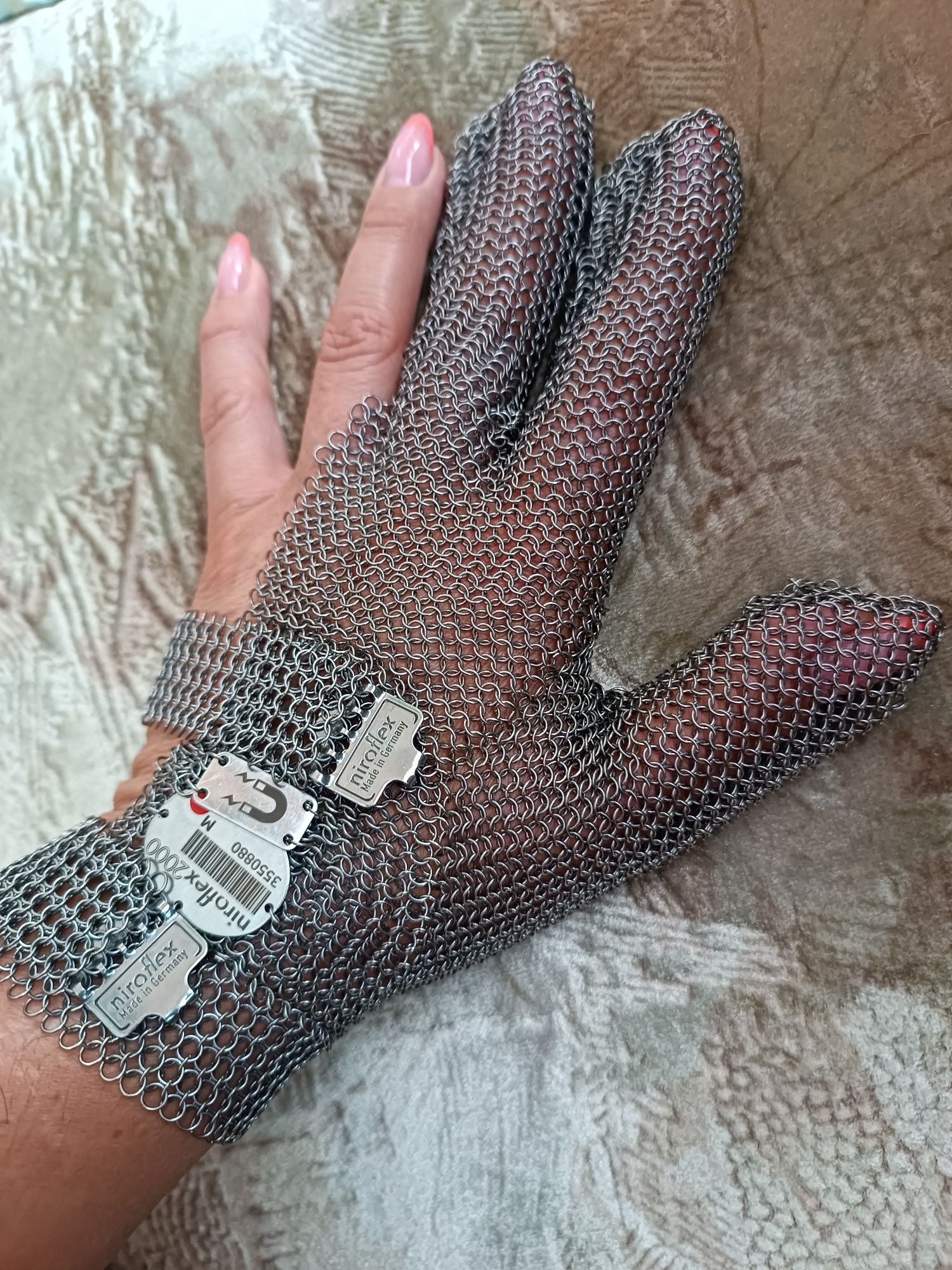 Кольчужная защитная 3х палая перчатка NIROFLEX 2000