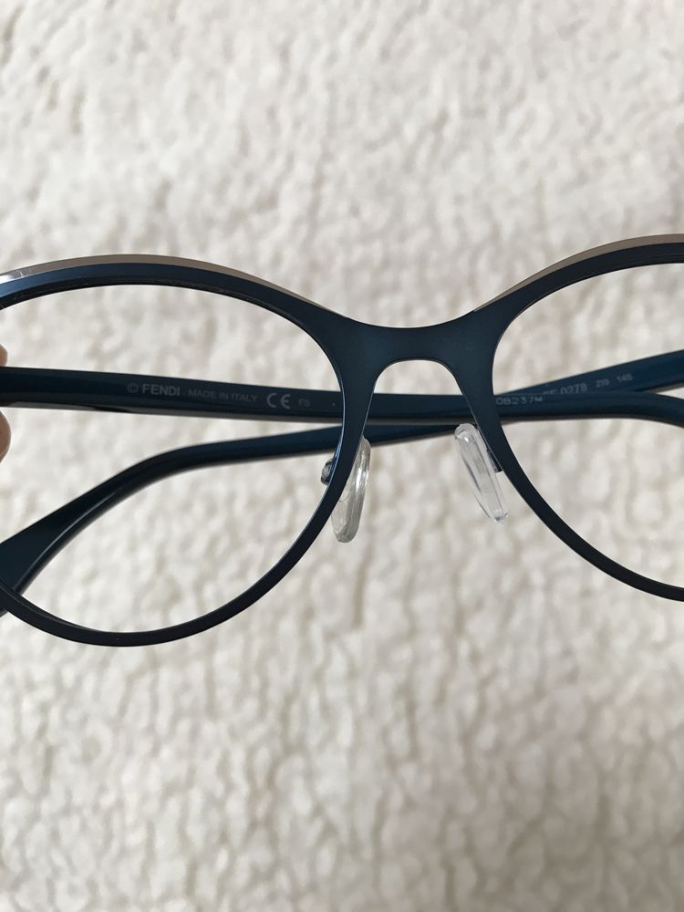 Turkusowe włoskie oprawy okularowe, okulary oprawki korekcyjne Fendi