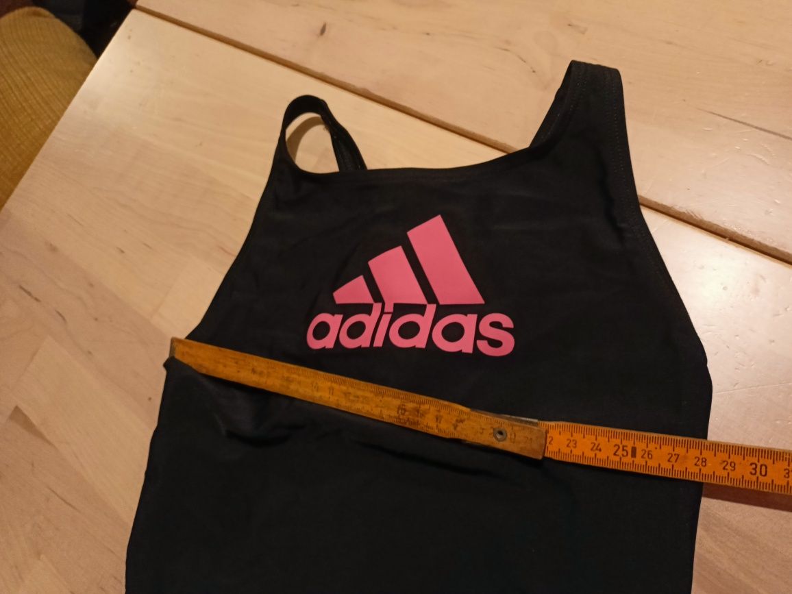 Czarny kostium strój kąpielowy jednoczęściowy sportowy ADIDAS 158