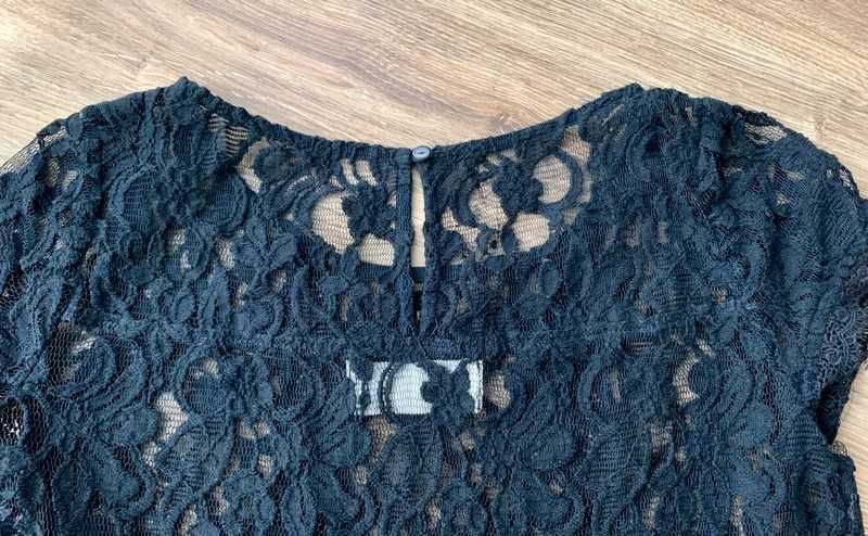 Abercrombie & Fitch A&F / bluzka top koronka koronkowy  baskinka 36 S