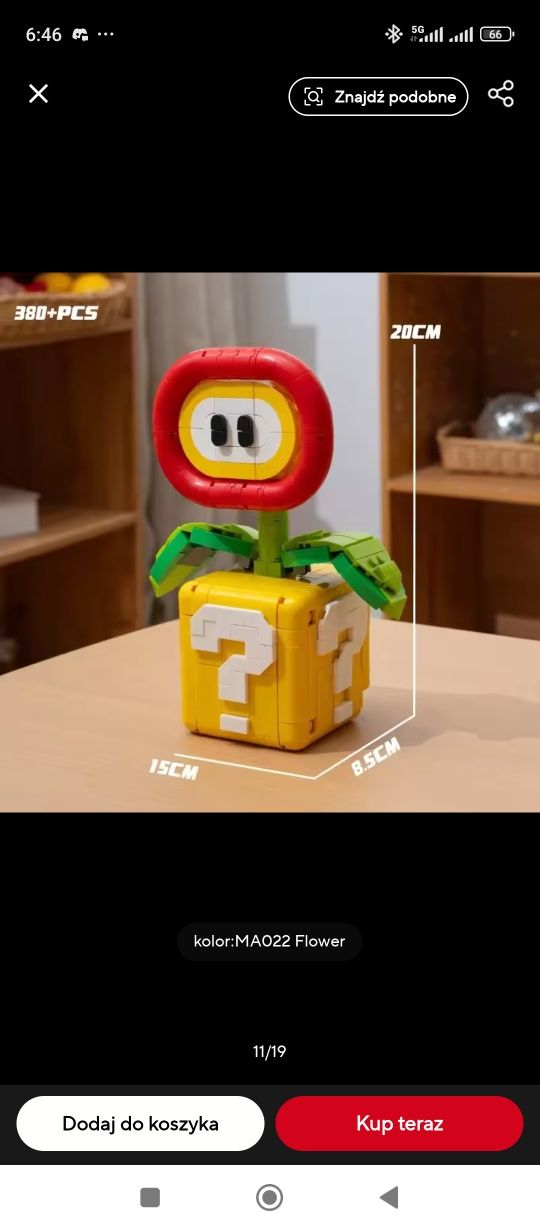 Klocki kwiatek roślinka super mario