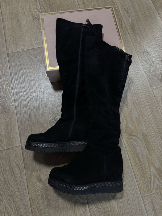 Замшевые натуральные сапоги! Зима