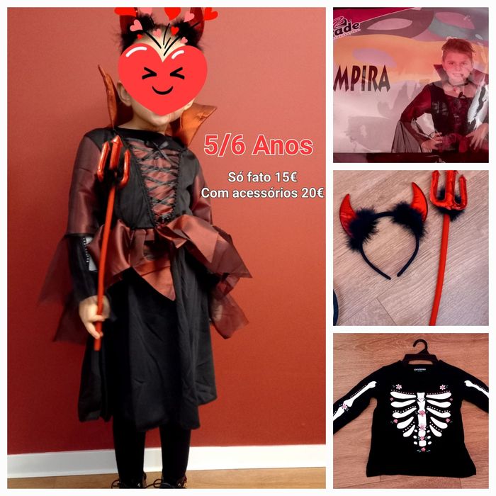 Halloween menina 3 fatos/3 tamanhos