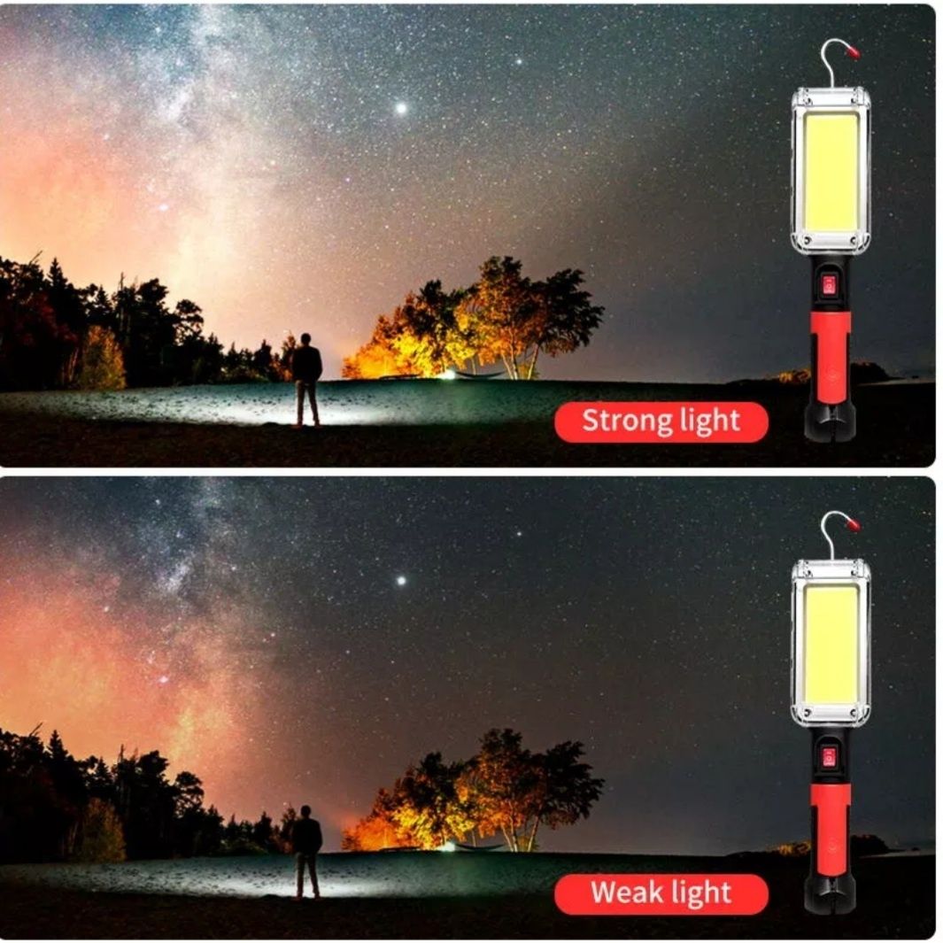 Latarka COB LED z Podwójnym Akumulatorem – Idealna do Warsztatu