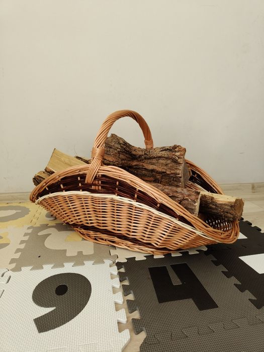Kosz wiklinowy na drewno XL