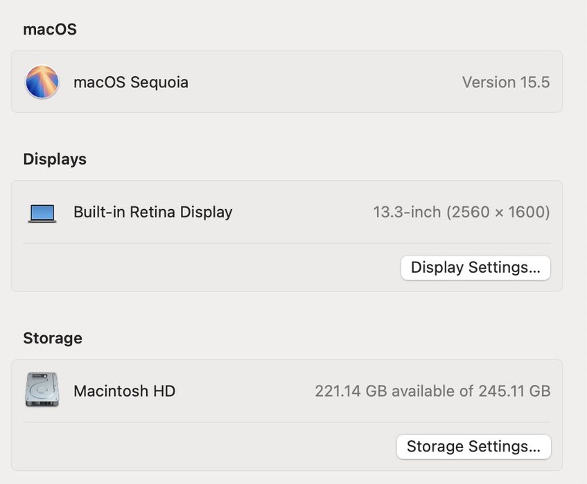 MacBook Pro 13 2020 M1 8Gb 256Gb Space 85%