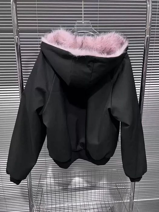 Куртка с мехом Balenciaga type Fur Lined Jacket