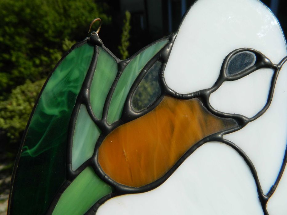 WITRAŻ kaczka * dekoracja na okno OBRAZ ze szkła FOLK sielskie klimaty