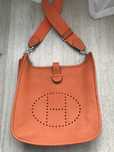 Стильна шкіряна сумка Hermes evelyne 30х30