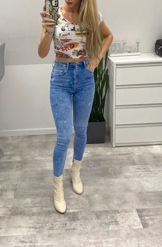 Crop Top Xs, Run, z krótkim rękawem, kolorowa, elastyczna