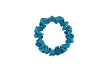 Jedwabna gumka typu scrunchie (frotka) Turkusowa XS (niebieska)