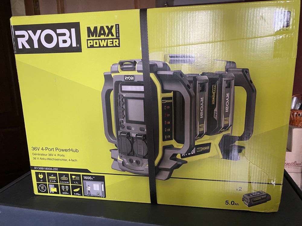 ЕЛЕКТРОСТАНЦІЯ інвертор напруги Ryobi Max Power 36v