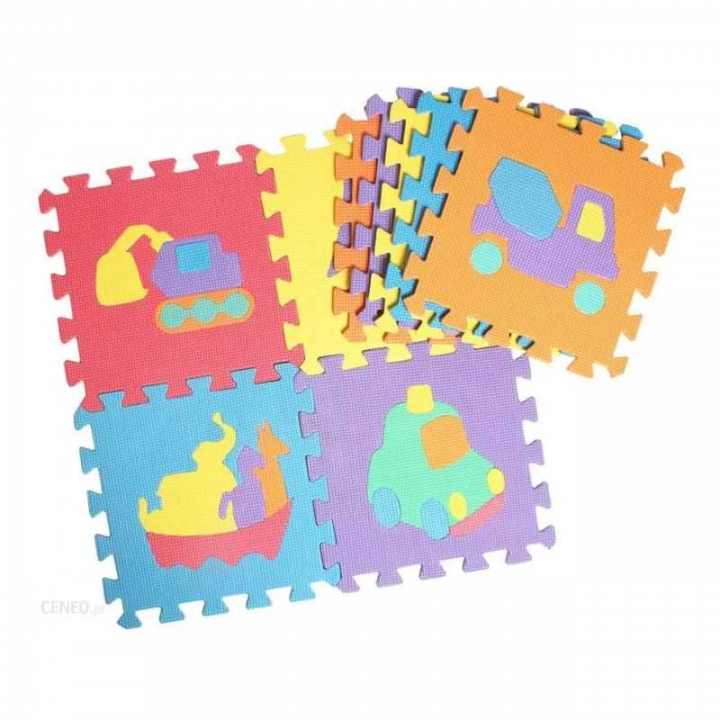 Puzzle piankowe mata pojazdy+zwierzątka zabawka dla dziecka 3+ 10 szt