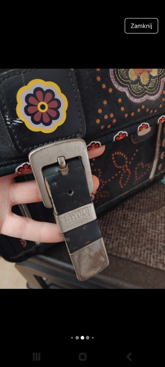 Duzy plecak retro vintage mlodziezowy tornister