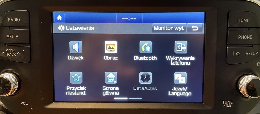 Radio Hyundai Tucson Kona Santafe USA konwersja polski mapy kodowanie