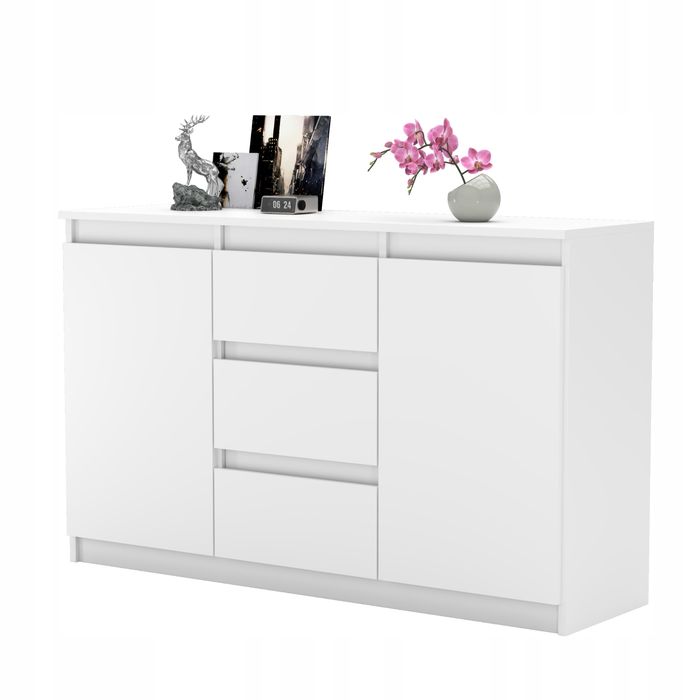 Komoda szafka 120cm bezuchwytowa nowoczesna biała