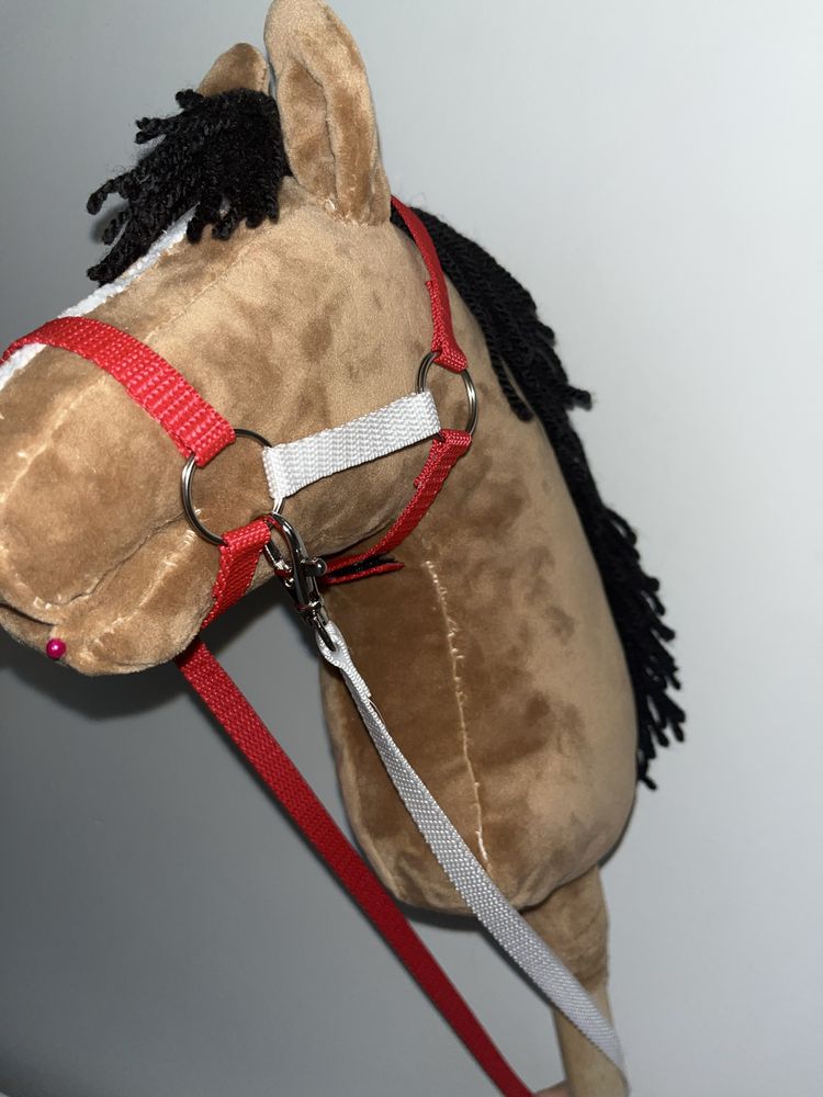 Kantar i wodze dla hobby horse A5/A4 czerwono-białe + gratis(promocja)