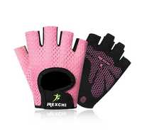 Жіночі рукавички для спорту/тренувань/фітнесу/велосипеду рожеві, чорні