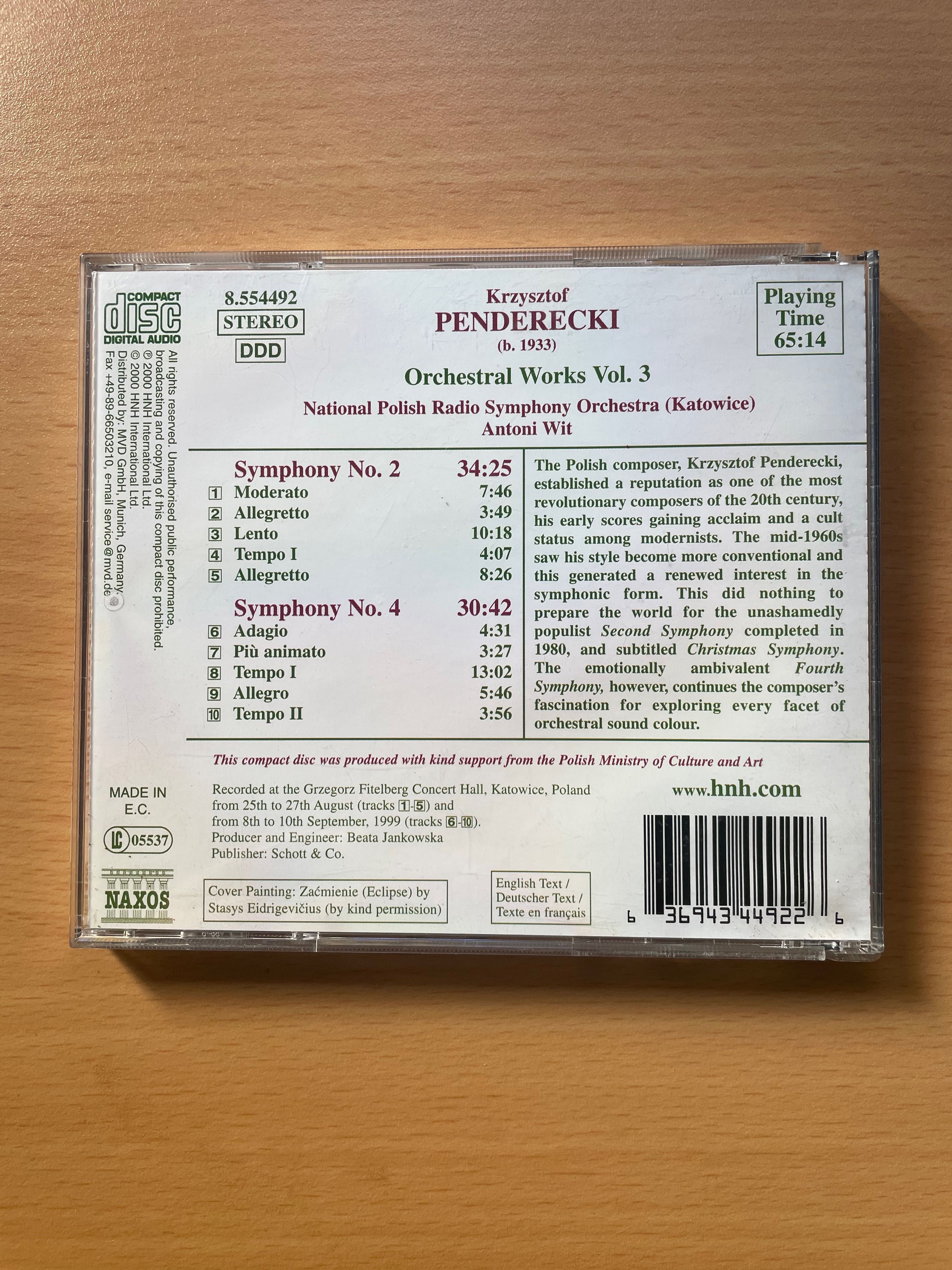 CD Penderecki, Antoni Wit: Symphonies Nos. 2 And 4