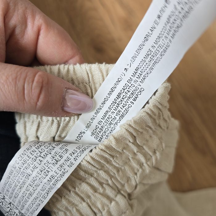 Spodnie Zara l 40 materiałowe linen len culotte kuloty Massimo Dutti