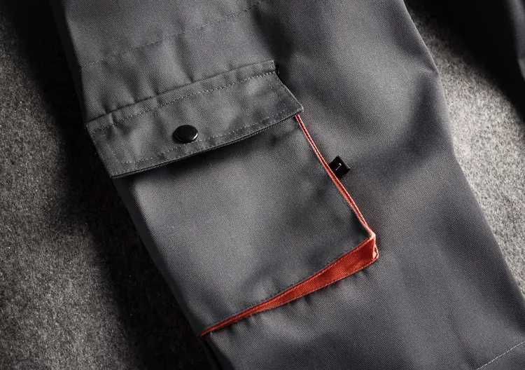 Spodnie robocze ogrodniczki męskie szare M kieszenie odblaskowe