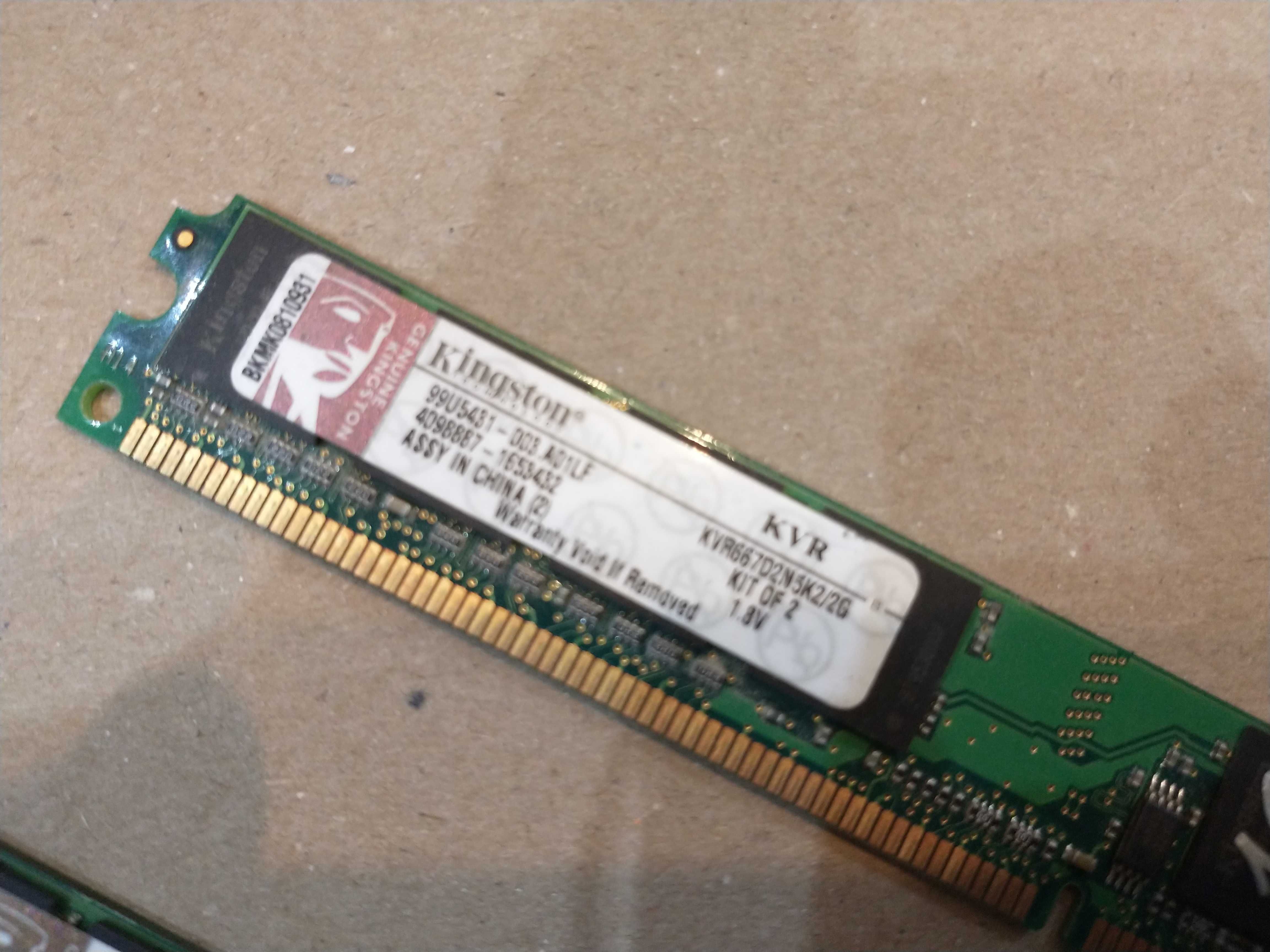 Pamięć RAM DDR2 Kingston 2szt po 1GB
