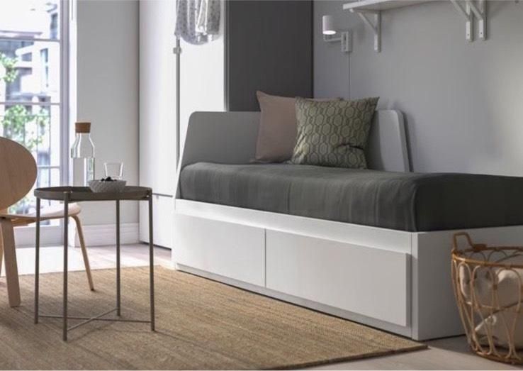 Fajne białe łóżko leżanka ikea flekke 80x200 na 160x200 stan super