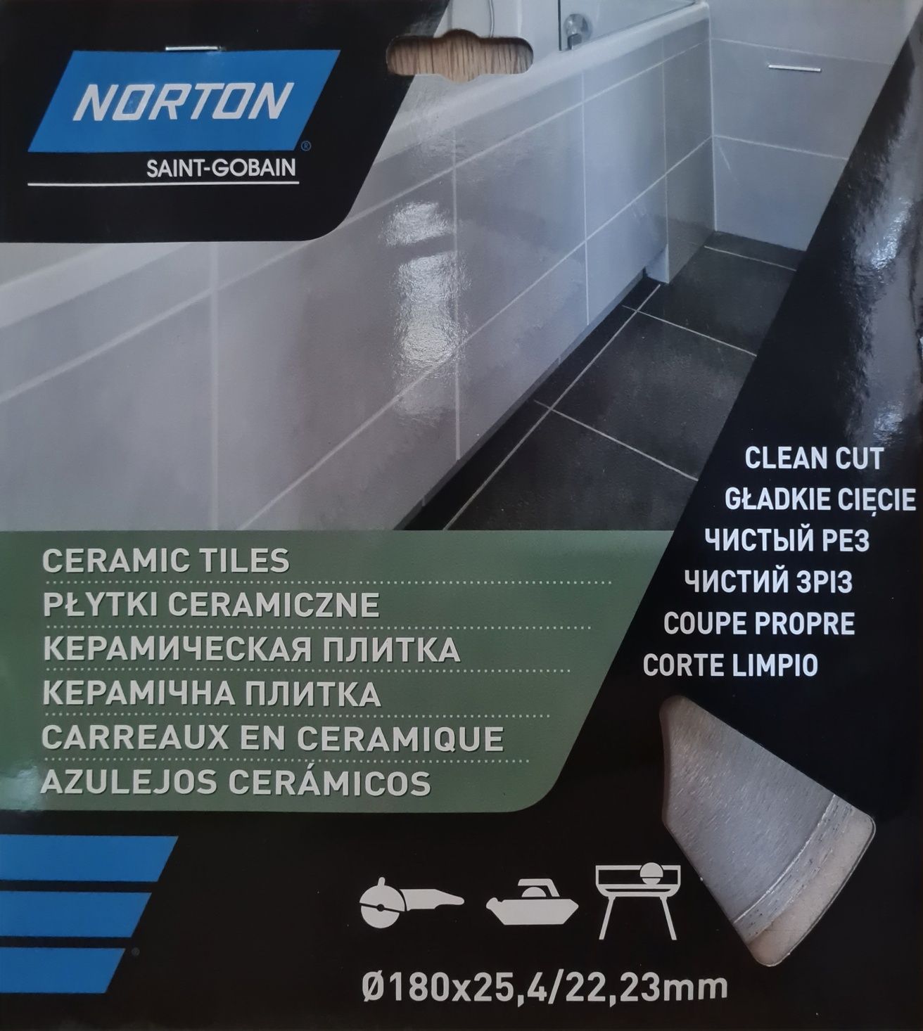 Tarcza do płytek diamentowa 180x25,4/22,23mm Norton Ceramic Tiles